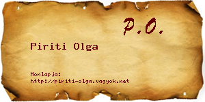 Piriti Olga névjegykártya