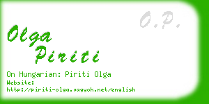 olga piriti business card